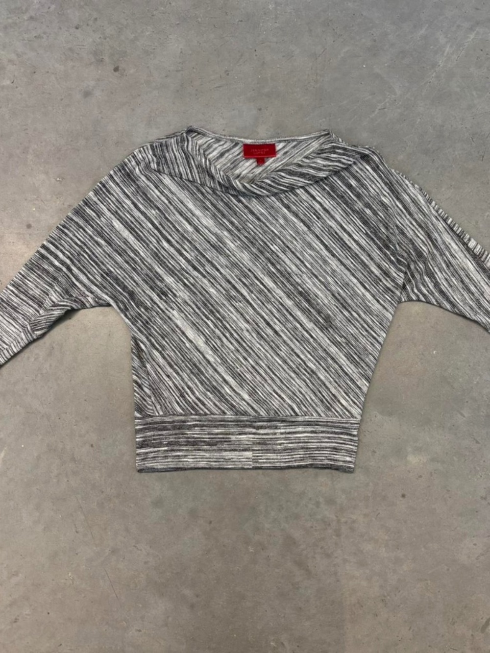 Stripped Gray and Black Top Jennifer Lopez